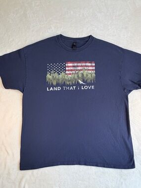 Gildan Brand “Land that I Love” American Motif  Heavy Cotton T-Shirt Size XL